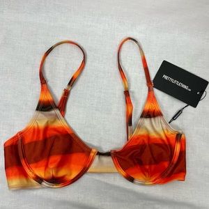 NWT Pretty Little Thing Orange Ombre Underwired Bikini Top